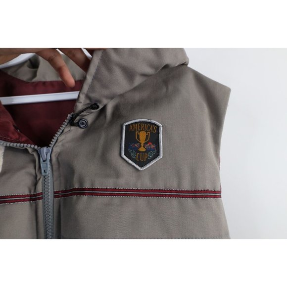 Vintage 80s America's Cup Mens Large Spell Out Life Jacket Buoyant Vest Gray USA - Picture 4 of 9